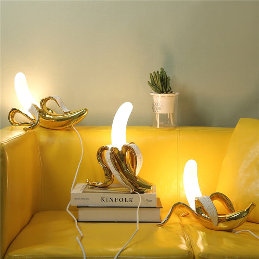 Golden Arc Banana Table Lamps