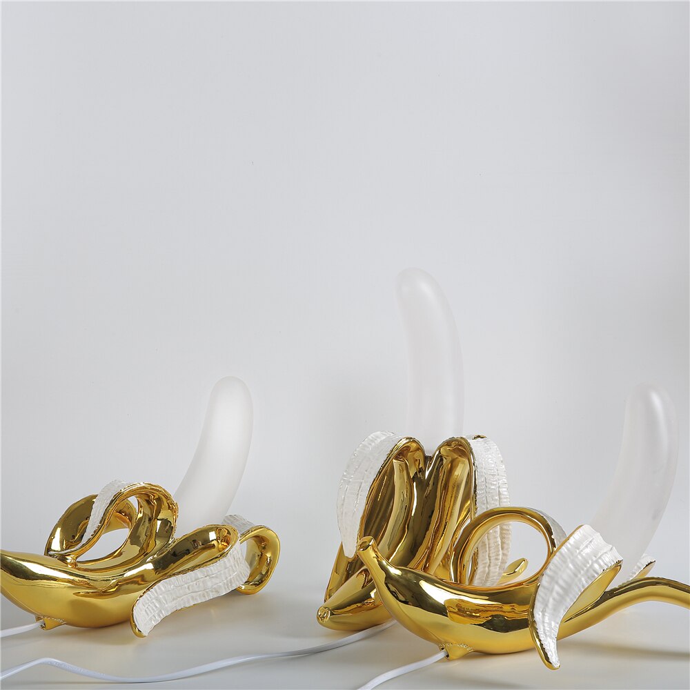 Golden Arc Banana Table Lamps