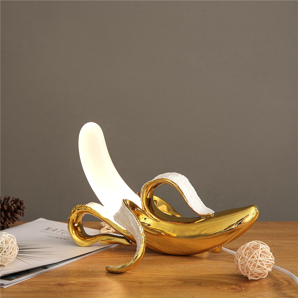 Golden Arc Banana Table Lamps