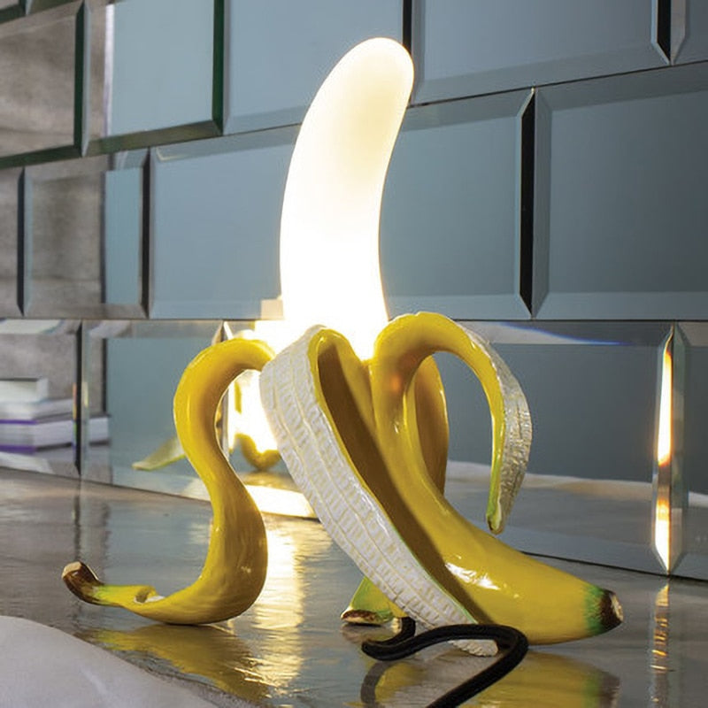 Golden Arc Banana Table Lamps