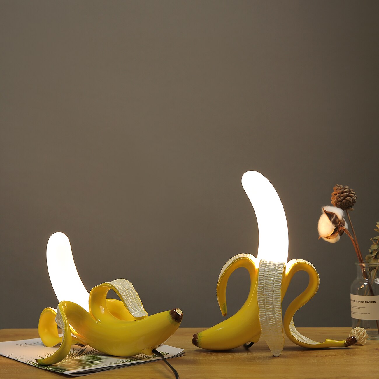 Golden Arc Banana Table Lamps