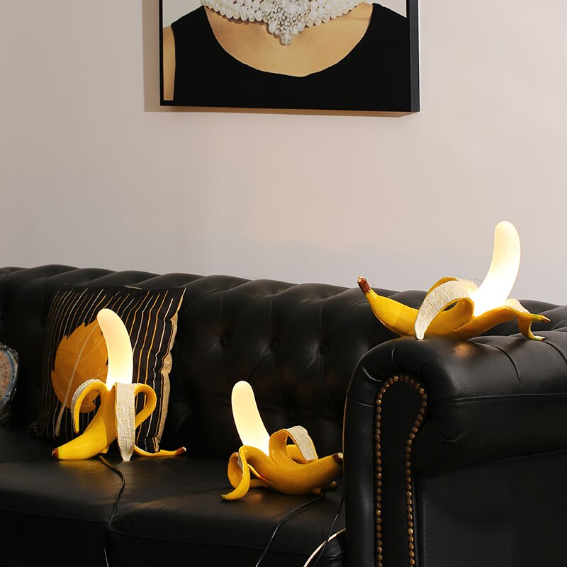 Golden Arc Banana Table Lamps