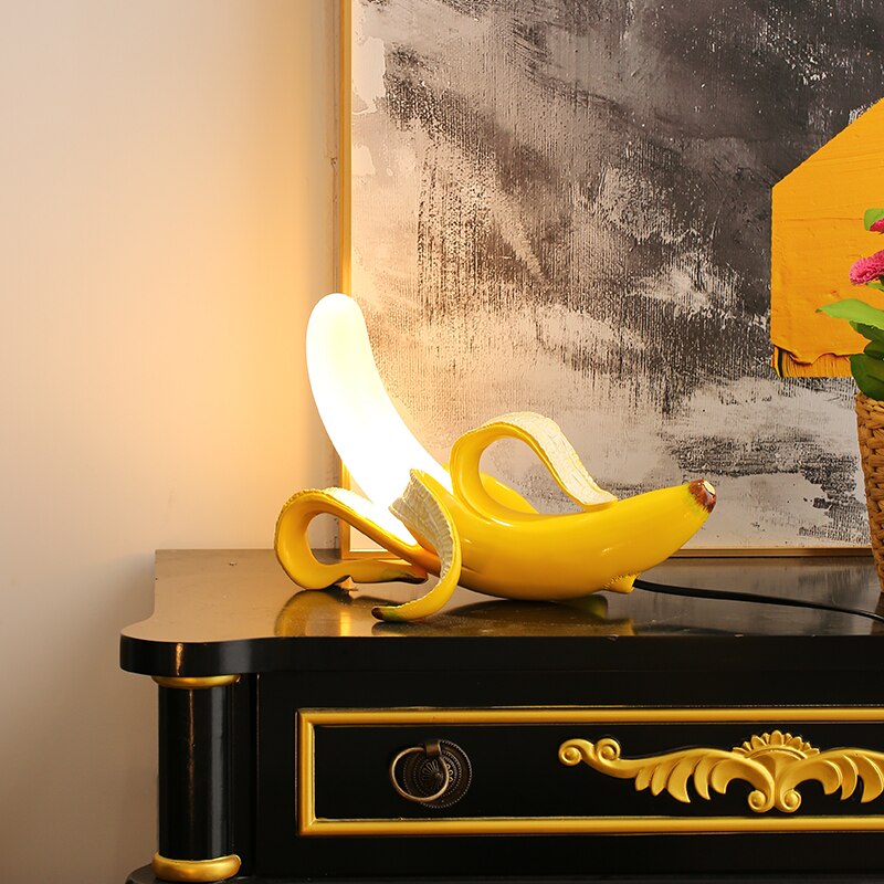 Golden Arc Banana Table Lamps