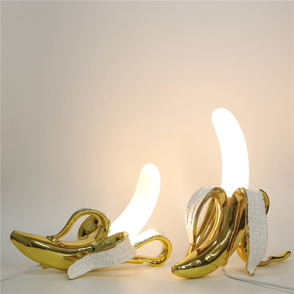 Golden Arc Banana Table Lamps